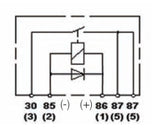 Hella RELAY MINI ISO 5P 12V SPST D87 DIO BKT - 933791091