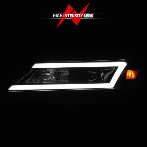 ANZO 14-20 Chevrolet Impala Square Projector LED Bar Headlights w/ Black Housing - 121574