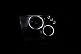ANZO 2005-2009 Ford Mustang Projector Headlights w/ Halo Black - 121166