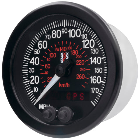 Autometer Stack Instruments 88mm 0-180 MPH 290 KM/H GPS Speedometer - Black - ST3803