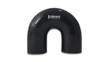 Vibrant 4 Ply Reinforced Silicone Elbow Connector - 1.25in ID x 5.50in Leg 180 Deg Elbow (Black) - 19656