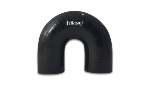 Vibrant 4 Ply Reinforced Silicone Elbow Connector - 1in ID x 5.875in Leg 180 Deg Elbow (BLACK) - 19655
