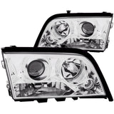 ANZO 1994-2000 Mercedes Benz C Class W202 Projector Headlights Chrome - 121158