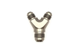DeatschWerks 6AN Male Flare + 6AN Male Flare to 8AN Male Flare Y Block Fitting - 6-02-0702