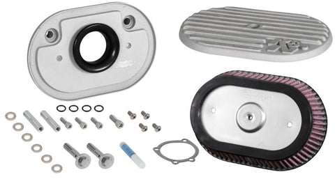 K&N Street Metal Intake System Side Draft Dyna/Softail Silver Intake System-Harley Davidson - RK-3953S