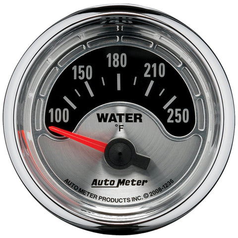 Autometer American Muscle 52mm Short Sweep Electric 250 Deg F Water Temp Gauge - 1236