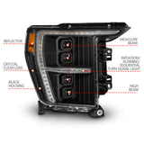ANZO 21-23 Ford F-150 (w/Factory Halogen) Z-Series Full LED Proj Headlights - Pass. Side ONLY - 111593X-R