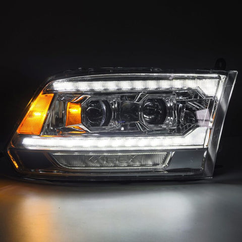 AlphaRex 09-18 Dodge Ram 2500 LUXX LED Proj Headlights Plank Style Chrm w/Activ Light/Seq Signal/DRL - 880559