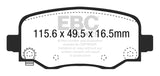 EBC 15+ Chrysler 200 2.4 Ultimax2 Rear Brake Pads - UD1734