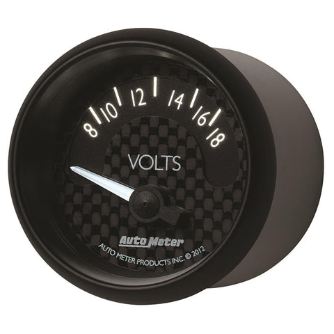 Autometer GT Series 52mm Short Sweep Electronic 8-18 Volts Voltmeter - 8092