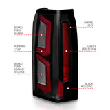 ANZO 2015-2020 Chevrolet Tahoe LED Tail Lights w/ Light Bar Black Housing Smoke Lens - 311375