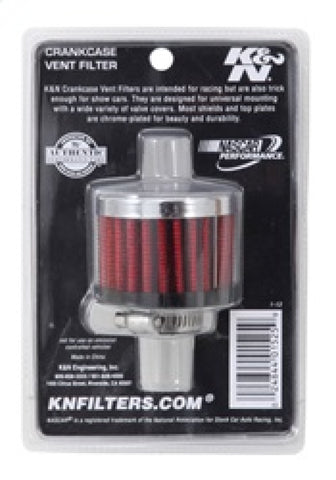 K&N 0.625 inch ID 2 inch OD 1.5 inch H Clamp On Crankcase Vent Filter - 62-1340