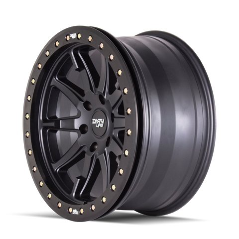 Dirty Life 9304 DT-2 20x9 / 5x139.7 BP / 12mm Offset / 87.1mm Hub Matte Black Wheel - Beadlock - 9304-2985MB12