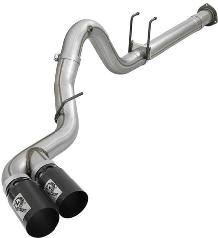 aFe Power 15-16 Ford F250/F350 6.7L Diesel Rebel XD 4in 409 SS DPF-Back Exhaust System - Black Tips - 49-43121-B