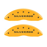 MGP 2 Caliper Covers Eng Front Silverado Yellow Finish Blk Char 05 Chevy Silverado 1500 - 14238FSILYL