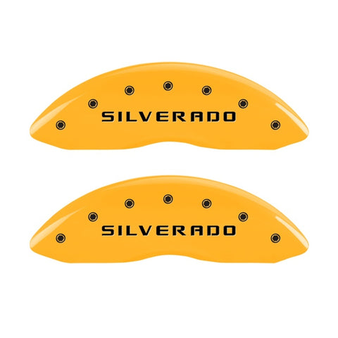 MGP 2 Caliper Covers Eng Front Silverado Yellow Finish Blk Char 05 Chevy Silverado 1500 - 14238FSILYL
