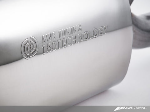 AWE Tuning Audi B8 A4 Touring Edition Exhaust - Quad Tip Diamond Black Tips - Does not fit Cabriolet - 3015-43020