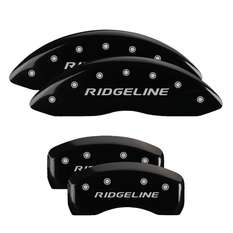 MGP 4 Caliper Covers Engraved Front & Rear Ridgeline Black Finish Silver Char 2019 Honda Ridgeline - 20213SRGLBK