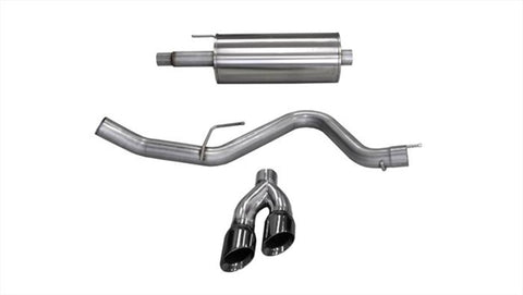 Corsa 2015 Ford F-150 5.0L V8 (Super Crew Cab) Black Sport Single Side Dual 4in Tips CB Exhaust - 14837BLK