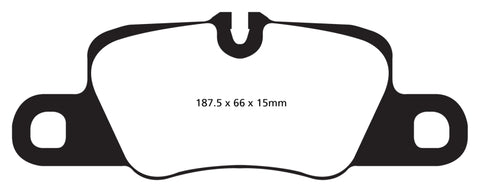 EBC 12-15 Porsche 911 (991) (Cast Iron Rotor only) 3.8 Carrera S Yellowstuff Rear Brake Pads - DP41858R