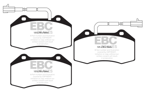 EBC 14+ Alfa Romeo 4C 1.75 Turbo Yellowstuff Front Brake Pads - DP42021/2R