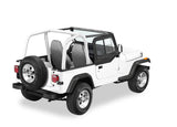 Bestop 88-95 Jeep Wrangler YJ Upper Door Sliders Black Denim Single Sliding Window - 51785-15