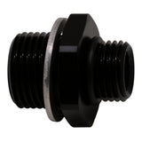 DeatschWerks 6AN ORB Male to M18 X 1.5 Metric Male (Incl O-Ring and Washer) - Anodized Matte Black - 6-02-0606-B