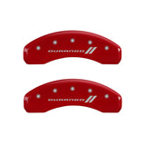 MGP 4 Caliper Covers Engraved Front & Rear With stripes/Durango Red finish silver ch - 12043SDGORD
