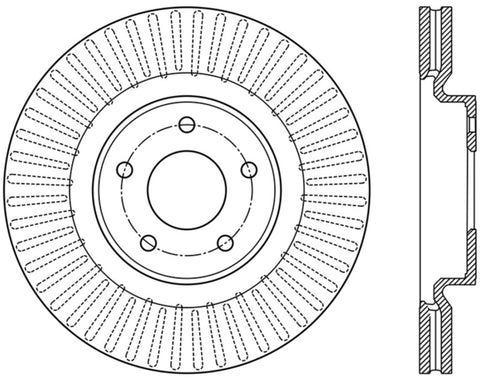 StopTech 13-15 Nissan Pathfinder Slotted Front Right Rotor - 126.42120SR
