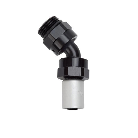 Russell Hose End Crimp On 10 Sae Port Male To -8 Hose 45 Deg Swivel Blk Anodized - 610950