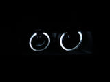 ANZO 1992-1998 BMW 3 Series E36 Projector Headlights w/ Halo Black G2 1 pc - 121325