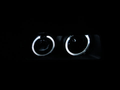 ANZO 1992-1998 BMW 3 Series E36 Projector Headlights w/ Halo Black G2 1 pc - 121325
