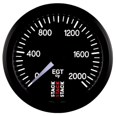 Autometer Stack 52mm 0-2000 Deg F Pro Stepper Motor Exhaust Gas Temp Gauge - Black - ST3314