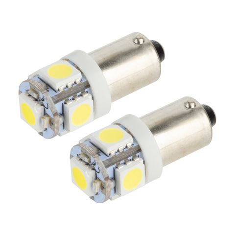 Oracle BA9S 5 LED 3 Chip Bayonet Bulbs (Pair) - White - 4904-001