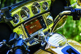 Kuryakyn Deluxe Tri-Line Stereo Trim Kit 14-Up Touring Models Chrome - 7240