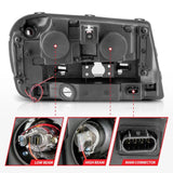 ANZO 02-09 Chevrolet Trailblazer Projector Headlights w/ Halo Chrome Housing (Non-LT Models) - 111573