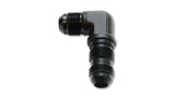 Vibrant -16AN Bulkhead Adapter 90 Deg Elbow Fitting - Anodized Black - 10614