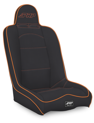 PRP Daily Driver High Back Suspension Seat- Black/Orange Tweed - A140110-50-207
