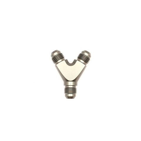 DeatschWerks 6AN Male Flare + 6AN Male Flare to 6AN Male Flare Y Block Fitting - 6-02-0701
