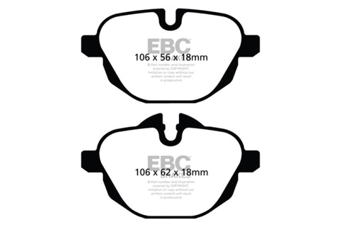 EBC 11+ BMW X3 2.0 Turbo (F25) Ultimax2 Rear Brake Pads - UD1473