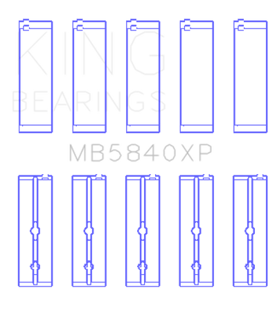 King Chrysler/Dodge Gen 3 Hemi 5.7L/6.1L/6.4L Crankshaft Main Bearing Set (Set of 5) - MB5840XP