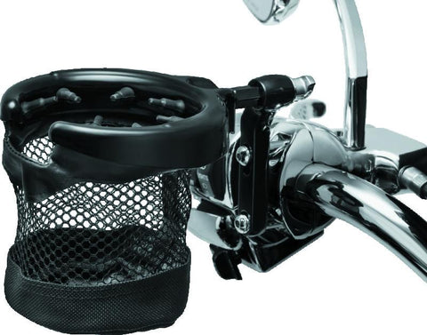 Kuryakyn Drink Holder Mesh Basket with Perch Mount Universal Gloss Black - 1738
