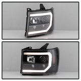 Spyder 07-13 GMC Sierra 1500-3500 Ver 2 Proj Headlights - DRL LED - All Blk PRO-YD-GS07V2-LBDRL-BKV2 - 5086037