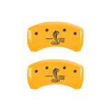 MGP Rear set 2 Caliper Covers Engraved Rear GT500 Shelby & Cobra Yellow finish black ch - 10010RGT5YL
