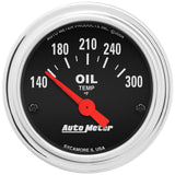 Autometer Traditional Chrome 52mm 140-300 Degree F Short Sweep Electrical Oil Temperature Gauge - 2543