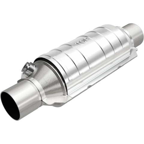 MagnaFlow Univ Cat Conv 2in Inlet/Outlet Ctr/Ctr Round 11in Body L x 5.125in W x 15in Overall L - 51304
