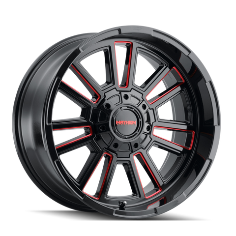 Mayhem 8115 Apollo 20x9 / 8x170 BP / 18mm Offset / 125.2mm Hub Black w/ Prism Red Wheel - 8115-2970BTR18