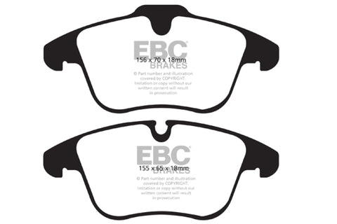 EBC 13-15 Jaguar XF 2.0 Turbo Yellowstuff Front Brake Pads - DP41911R