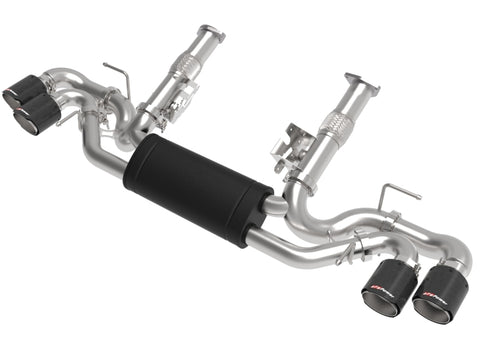 aFe MACH Force-Xp 3in to 2-1/2in 304SS Cat-Back (No NPP) 2020 Chevy Corvette (C8) 6.2L - Carbon Tip - 49-34127-C