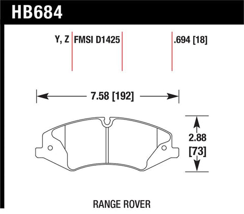 Hawk 10-13 Range Rover/Range Rover Sport Supercharged LTS Front Brake Pads - HB684Y.694